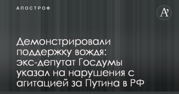 Демонстрували підтримку вождя: екс-депутат Держдуми вказав на порушення з агітацією за Путіна в РФ