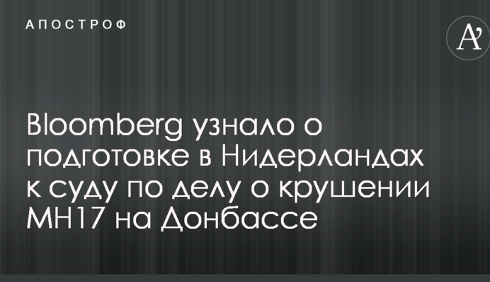 Bloomberg узнало о подготовке в Нидерландах к суду по делу о крушении МН17 на Донбассе