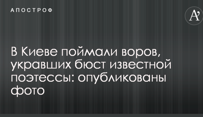 В Киеве поймали воров, укравших бюст известной поэтессы: опубликованы фото