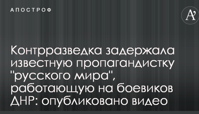 Контрразведка задержала известную пропагандистку 