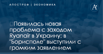 ​Появилась новая проблема с заходом Ryanair в Украину: в "Борисполе" выступили с громким заявлением