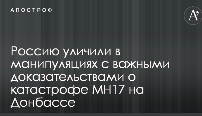 Россию уличили в манипуляциях с важными доказательствами о катастрофе MH17 на Донбассе