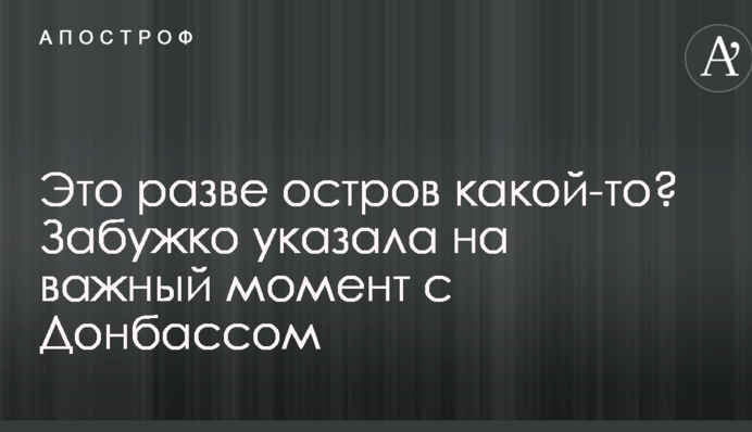 Это разве остров какой-то? Забужко указала на важный момент с Донбассом