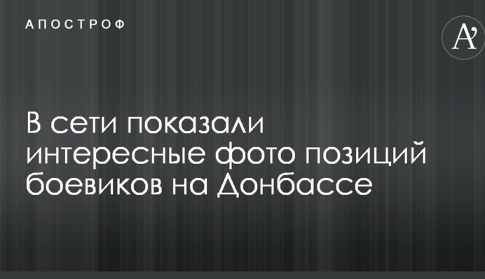 В сети показали интересные фото позиций боевиков на Донбассе