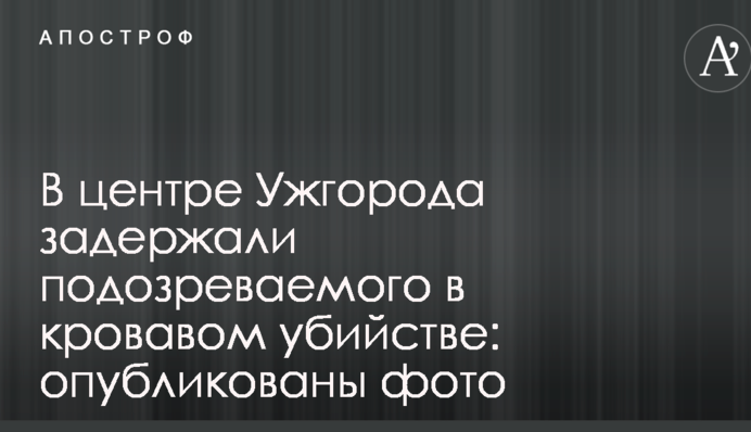 У центрі Ужгорода затримали підозрюваного в кривавому вбивстві: опубліковано фото