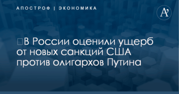​В России оценили ущерб от новых санкций США против олигархов Путина