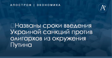 ​Названы сроки введения Украиной санкций против олигархов из окружения Путина