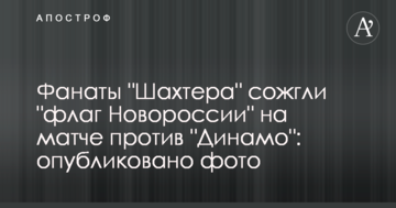 Фанаты "Шахтера" сожгли "флаг Новороссии" на матче против "Динамо": опубликовано фото
