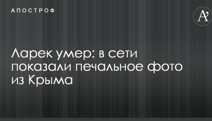 Ларек умер: в сети показали печальное фото из Крыма