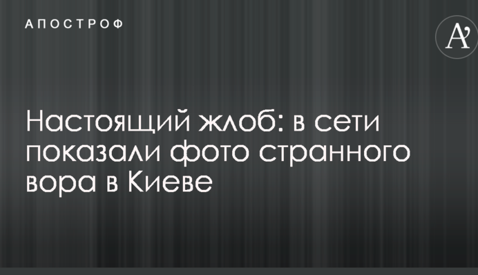 Настоящий жлоб: в сети показали фото странного вора в Киеве