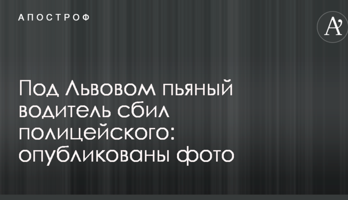 Под Львовом пьяный водитель сбил полицейского: опубликованы фото