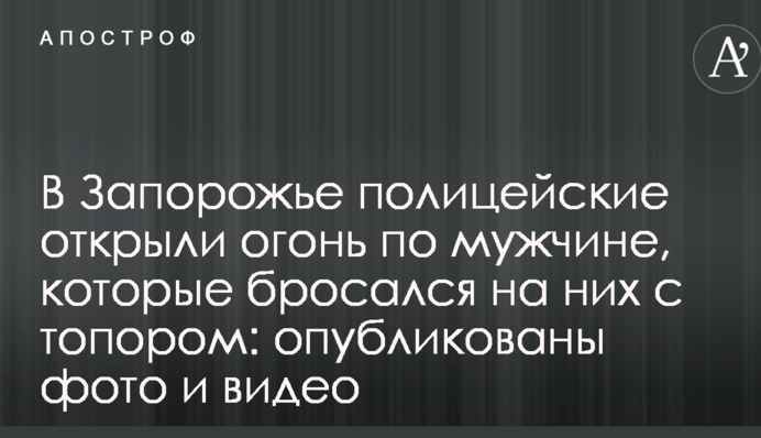 У Запоріжжі поліцейські відкрили вогонь по чоловіку, які кидався на них з сокирою: опубліковано фото і відео