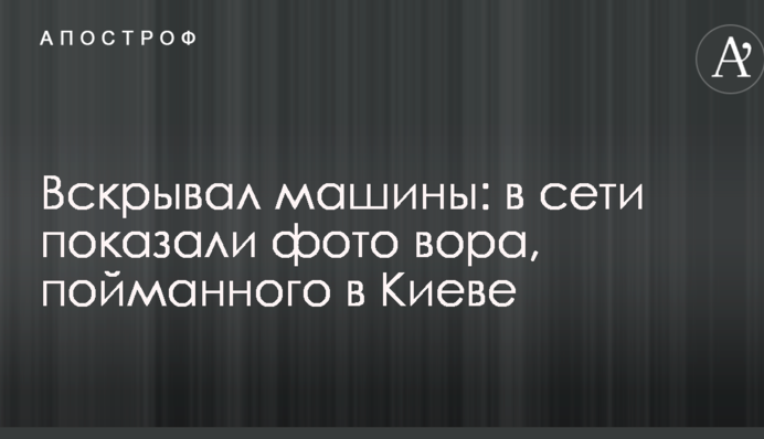 Відмикав машини: в мережі показали фото злодія, спійманого в Києві