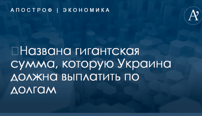 ​Названа гигантская сумма, которую Украина должна выплатить по долгам