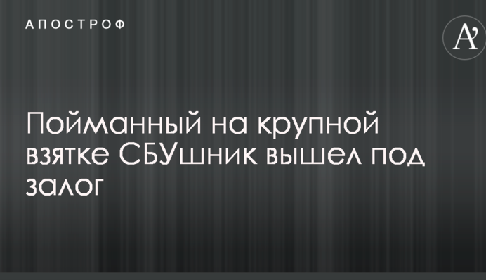 Спійманий на великому хабарі СБУшник вийшов під заставу