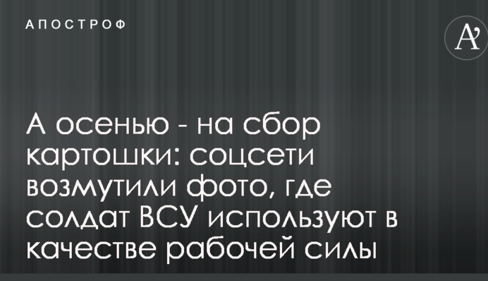 А восени - на збір картоплі: соцмережі обурило фото, де солдат ЗСУ використовують в якості робочої сили