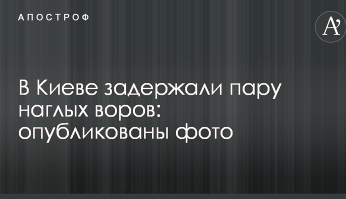 У Києві затримали пару нахабних злодіїв: опубліковані фото