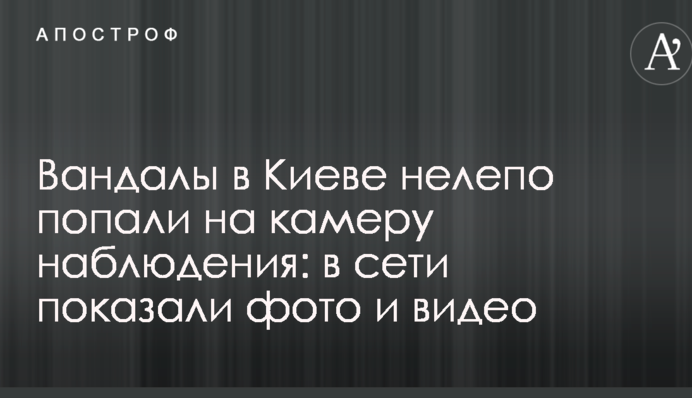 Вандалы в Киеве нелепо попали на камеру наблюдения: в сети показали фото и видео