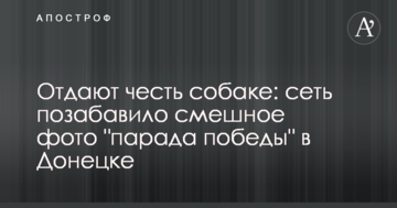 Віддають честь собаці: мережу потішило смішне фото "параду перемоги" в Донецьку