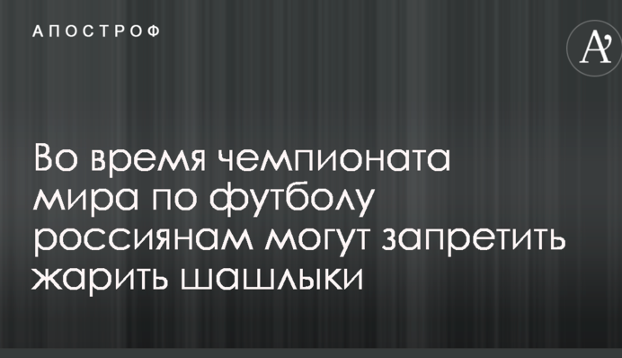 Во время чемпионата мира по футболу россиянам могут запретить жарить шашлыки