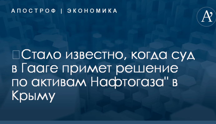​Стало известно, когда суд в Гааге примет решение по активам 