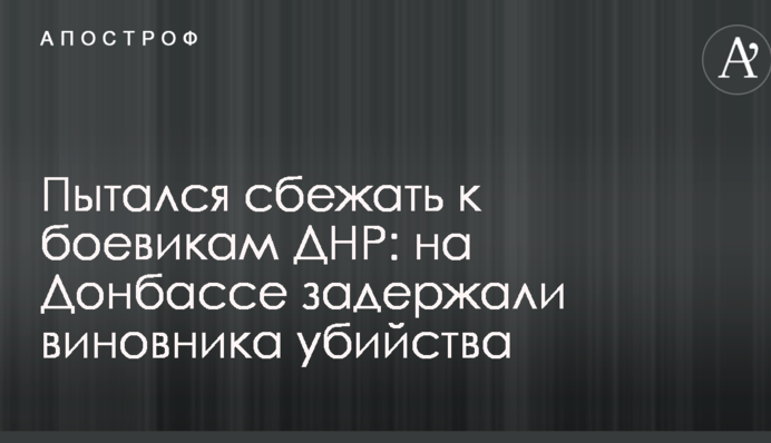 Намагався втекти до бойовиків ДНР: на Донбасі затримали винуватця вбивства