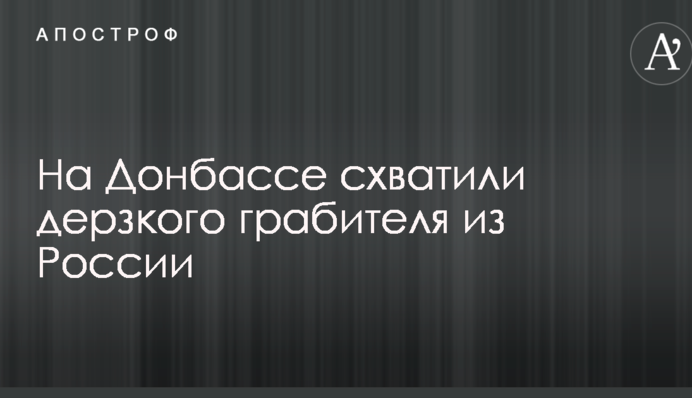 На Донбассе схватили дерзкого грабителя из России