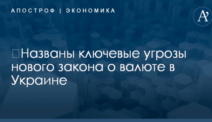 ​Названы ключевые угрозы нового закона о валюте в Украине