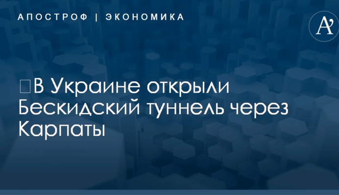 ​В Украине открыли стратегический туннель через Карпаты