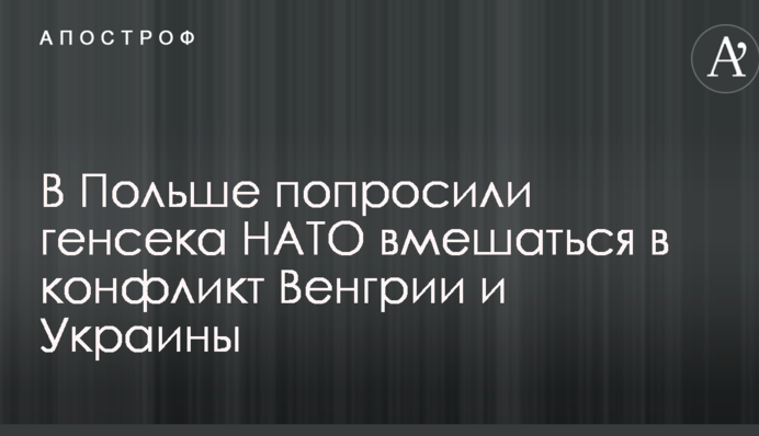 В Польше попросили генсека НАТО вмешаться в конфликт Венгрии и Украины
