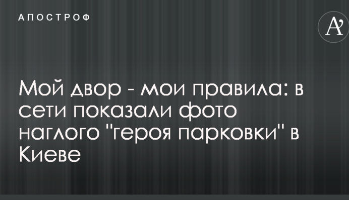 Мій двір - мої правила: в мережі показали фото нахабного 