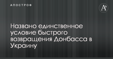 Названо єдину умову швидкого повернення Донбасу в Україну