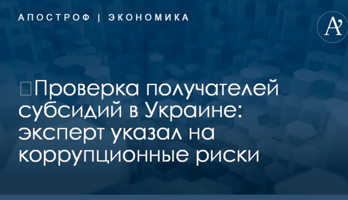 ​Проверка получателей субсидий в Украине: эксперт указал на коррупционные риски