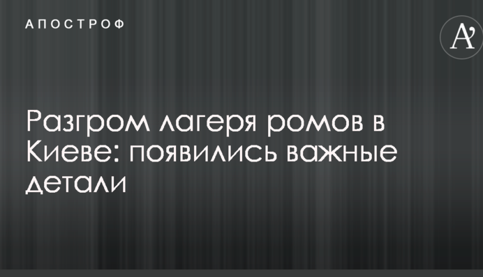 Разгром лагеря ромов в Киеве: появились важные детали