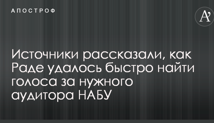 Источники рассказали, как Раде удалось быстро найти голоса за нужного аудитора НАБУ