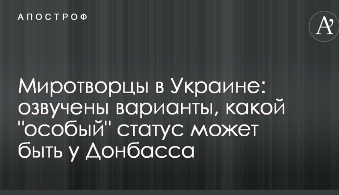 Миротворці в Україні: озвучено варіанти, який "особливий" статус може бути у Донбасу