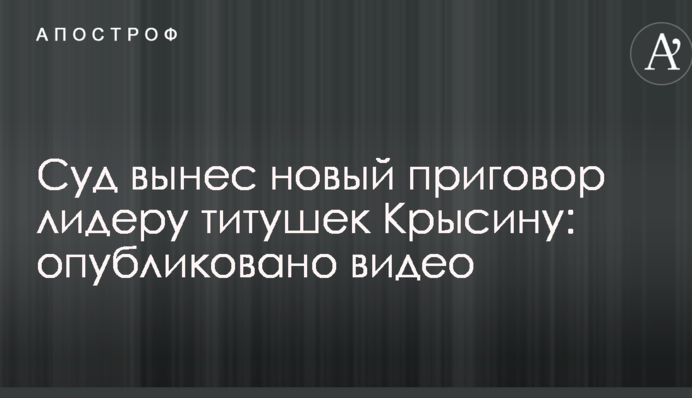 Суд вынес новый приговор лидеру титушек Крысину: опубликовано видео