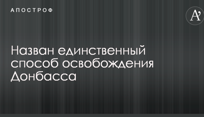 Названий єдиний спосіб звільнення Донбасу