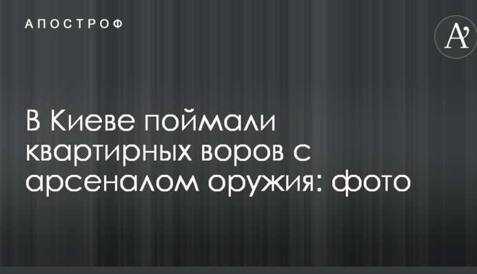 В Киеве поймали квартирных воров с арсеналом оружия: опубликованы фото