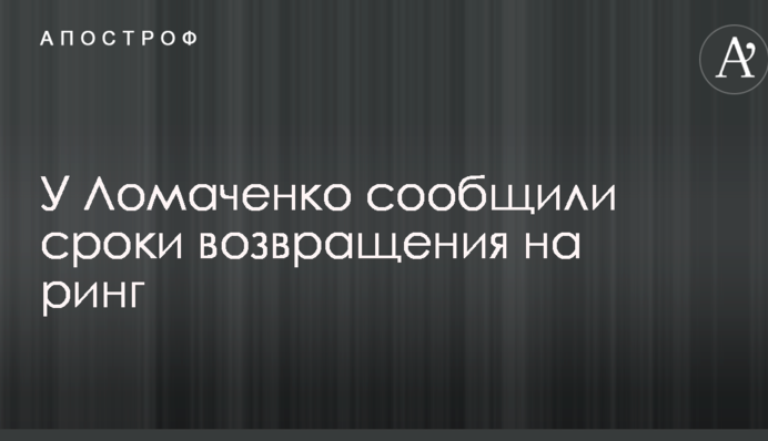 У Ломаченка повідомили терміни повернення на ринг