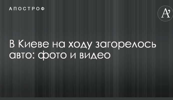 В Киеве на ходу загорелось авто: опубликованы фото и видео