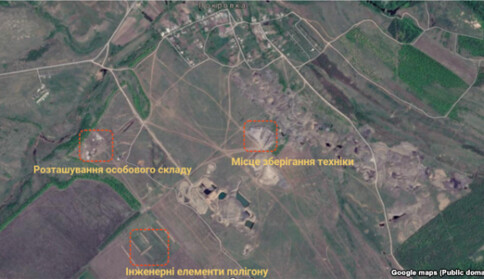 В сети появились фото полигона боевиков ДНР на Донбассе с воздуха