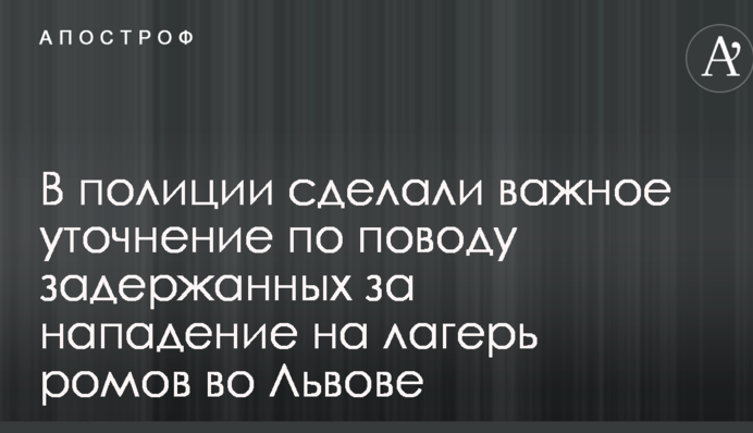 В полиции сделали важное уточнение по поводу задержанных за нападение на лагерь ромов во Львове
