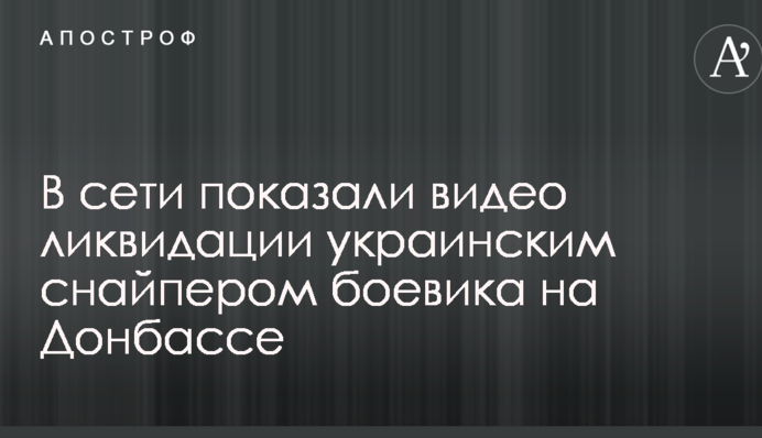 В сети показали видео ликвидации украинским снайпером боевика на Донбассе