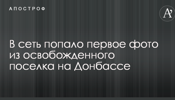 В сеть попало первое фото из освобожденного поселка на Донбассе