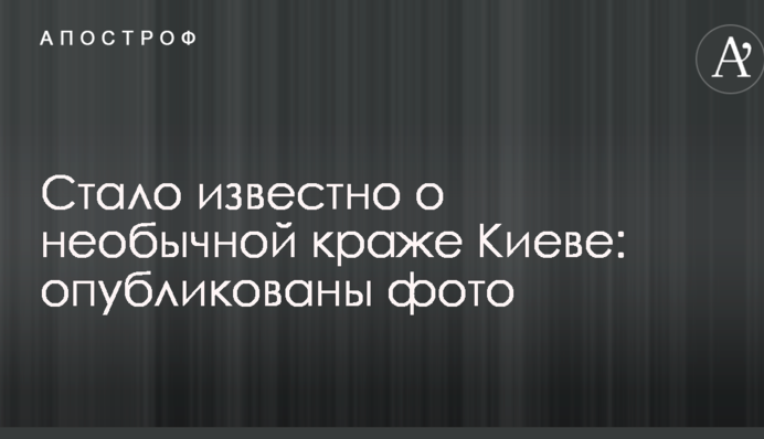 Стало відомо про незвичайну крадіжку в Києві: опубліковано фото