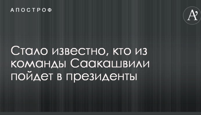 Стало відомо, хто з команди Саакашвілі піде в президенти