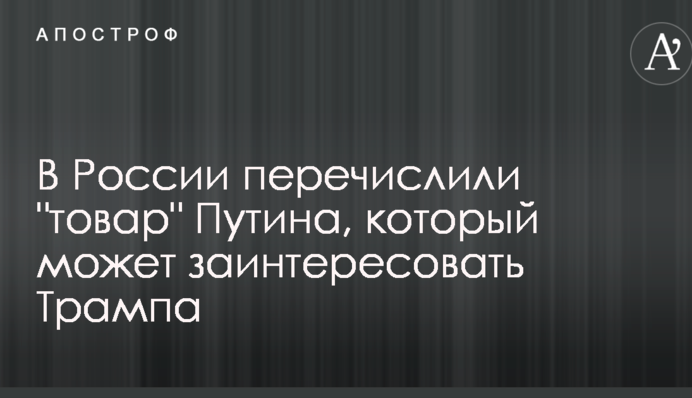 В России перечислили "товар" Путина, который может заинтересовать Трампа