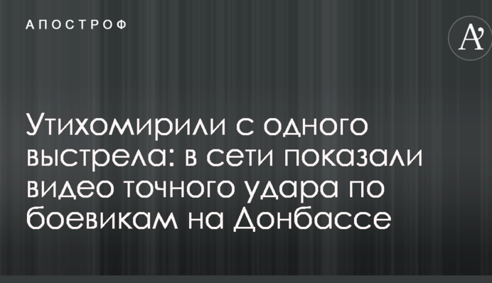 Втихомирили з одного пострілу: в мережі показали відео точного удару по бойовиках на Донбасі