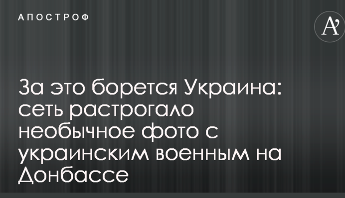 За это борется Украина: сеть растрогало необычное фото с украинским военным на Донбассе